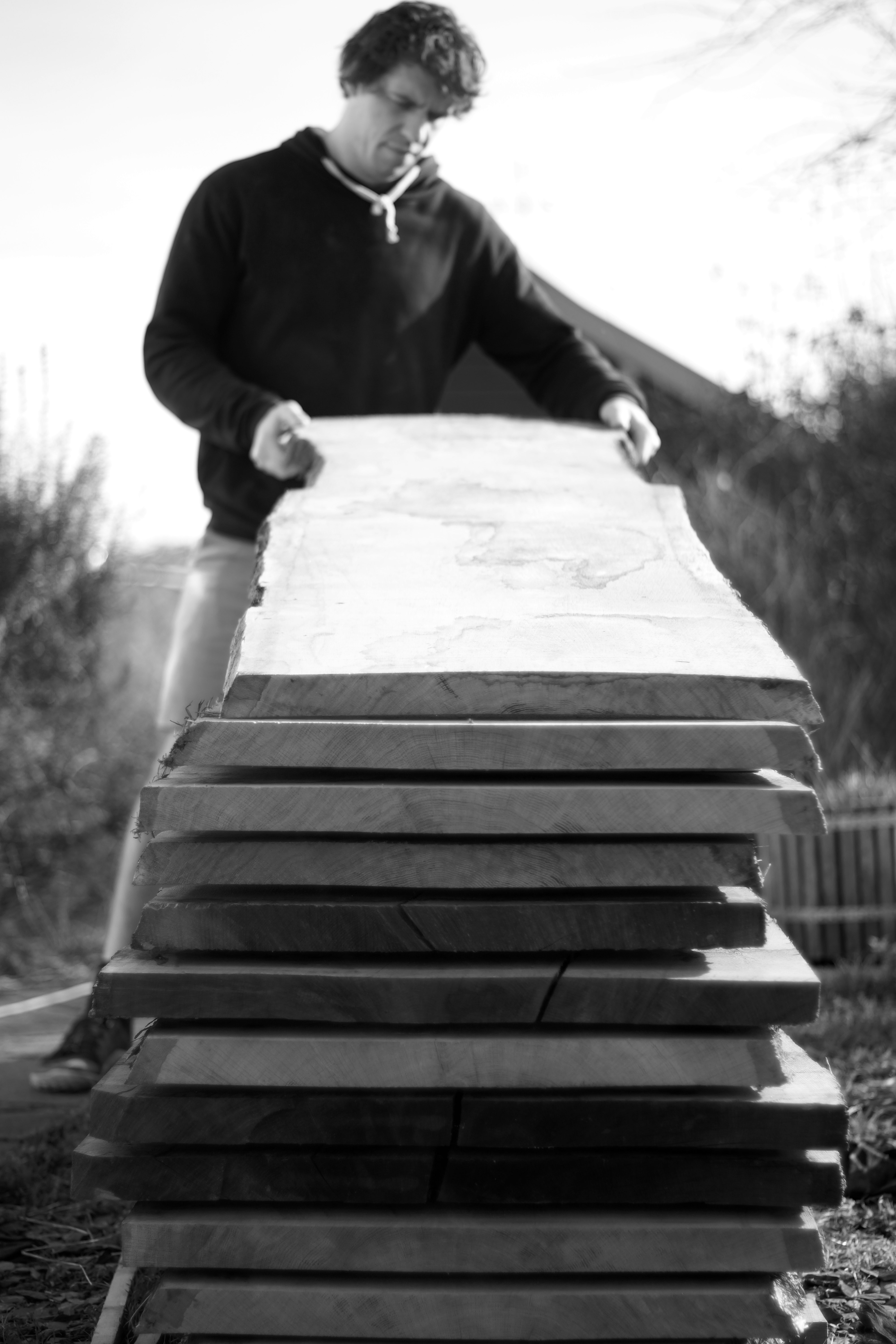 We use local English Oak, Ash, Elm and Sycamore timber.