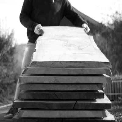 We use local English Oak, Ash, Elm and Sycamore timber.