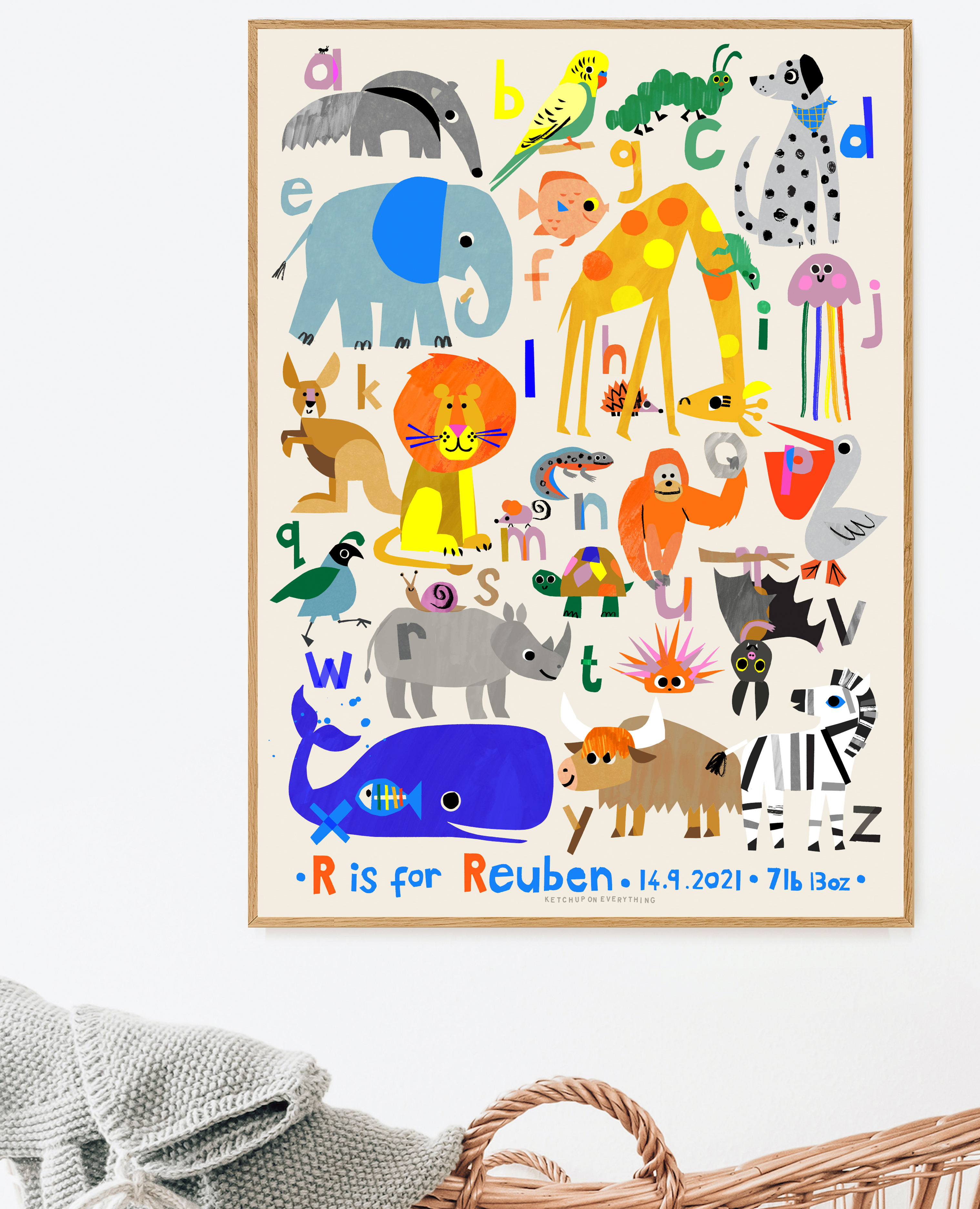 Personalised Animal Alphabet Nursery Print