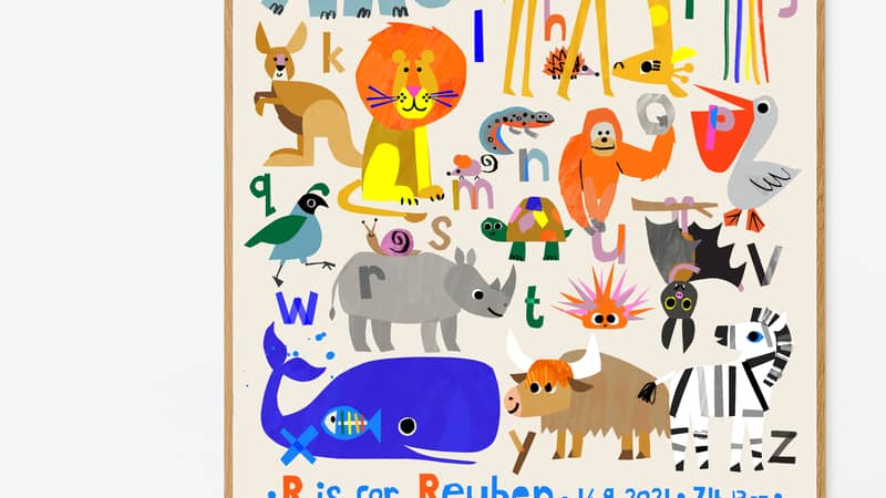 Personalised Animal Alphabet Nursery Print