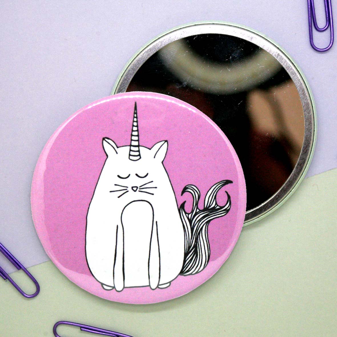 Caticorn Pocket Mirror 