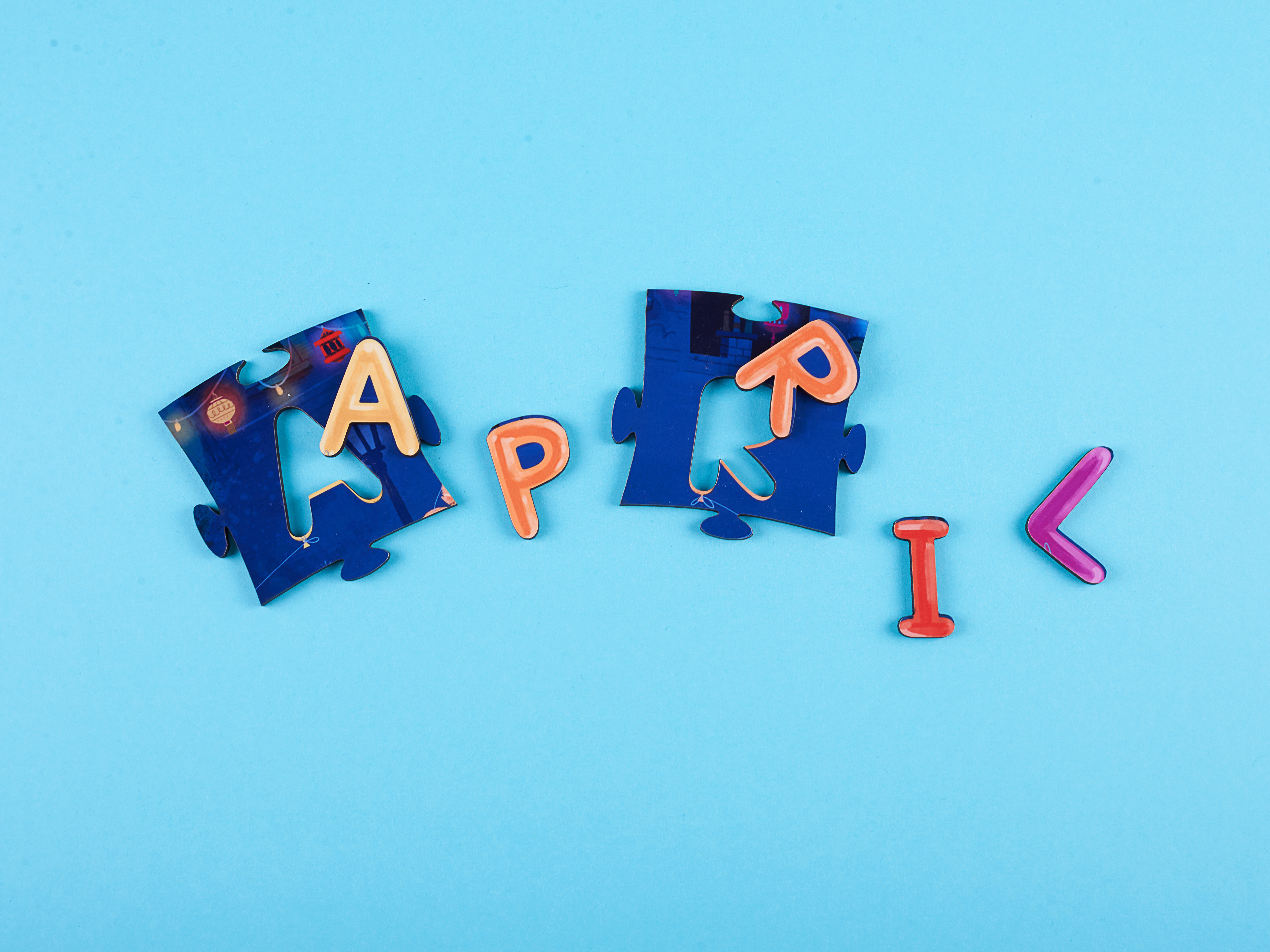 Rumpuspuss whimsy letter pieces spell out the name