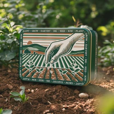 seed storage gardening tin
