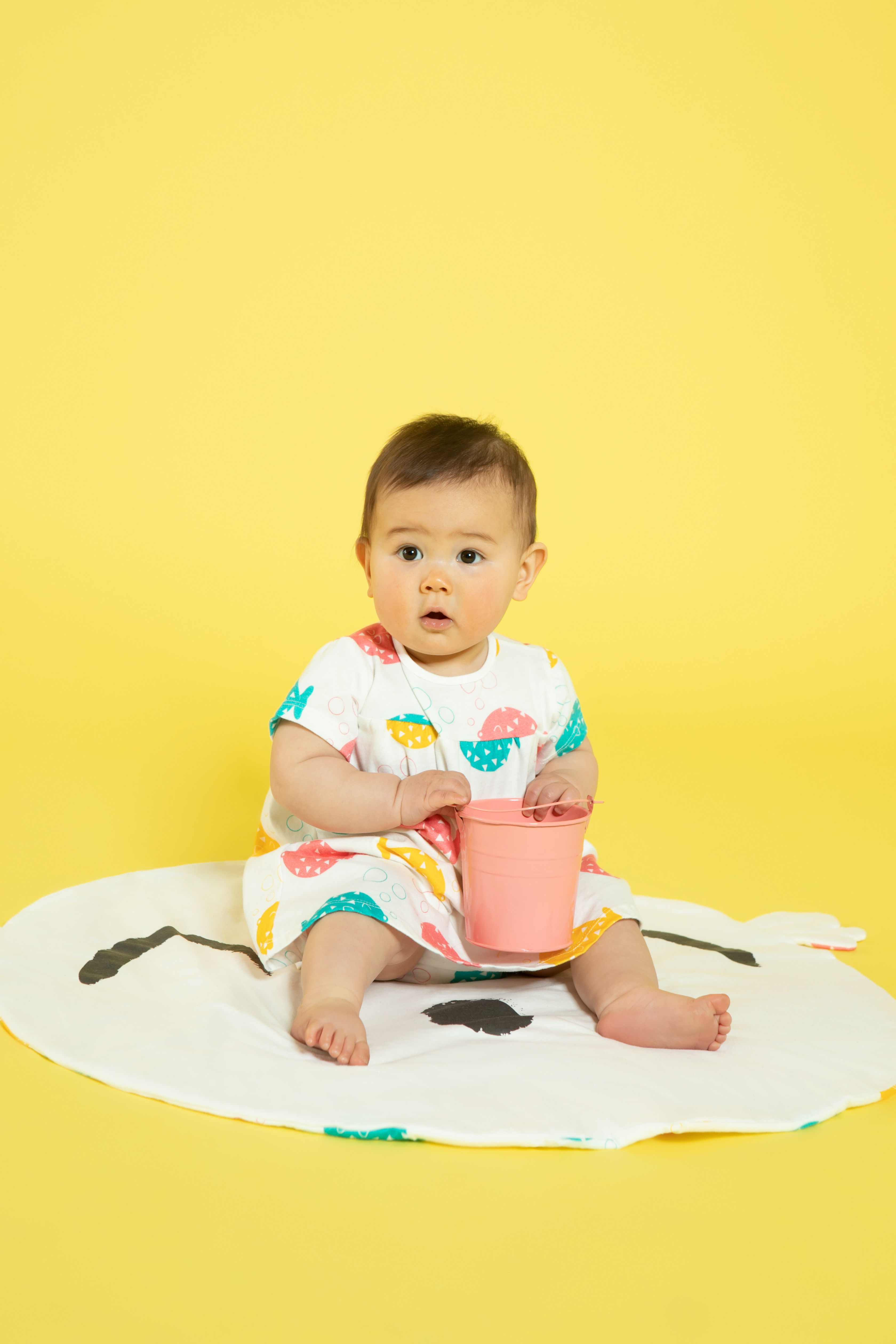 White colourful baby dress 