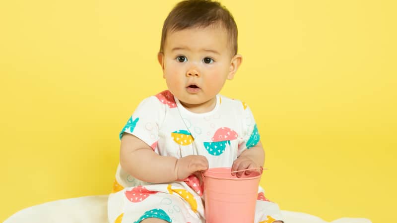White colourful baby dress