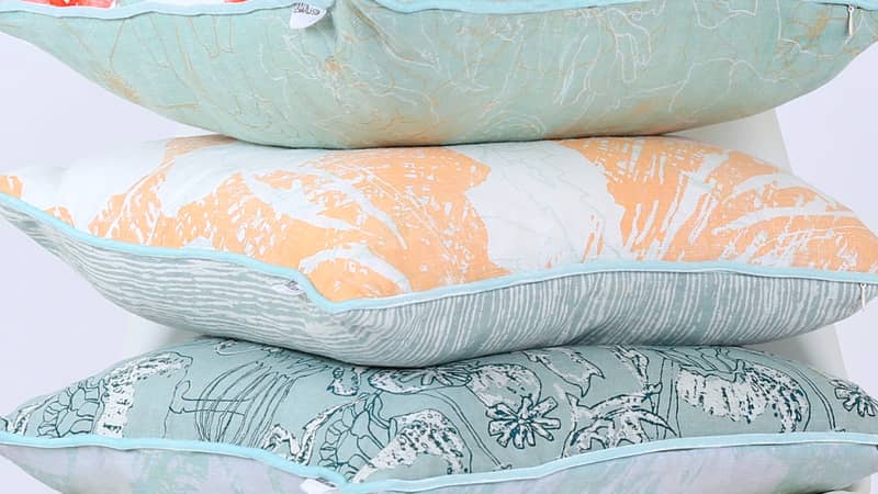Luxury screen printed cushions, inspired by nature