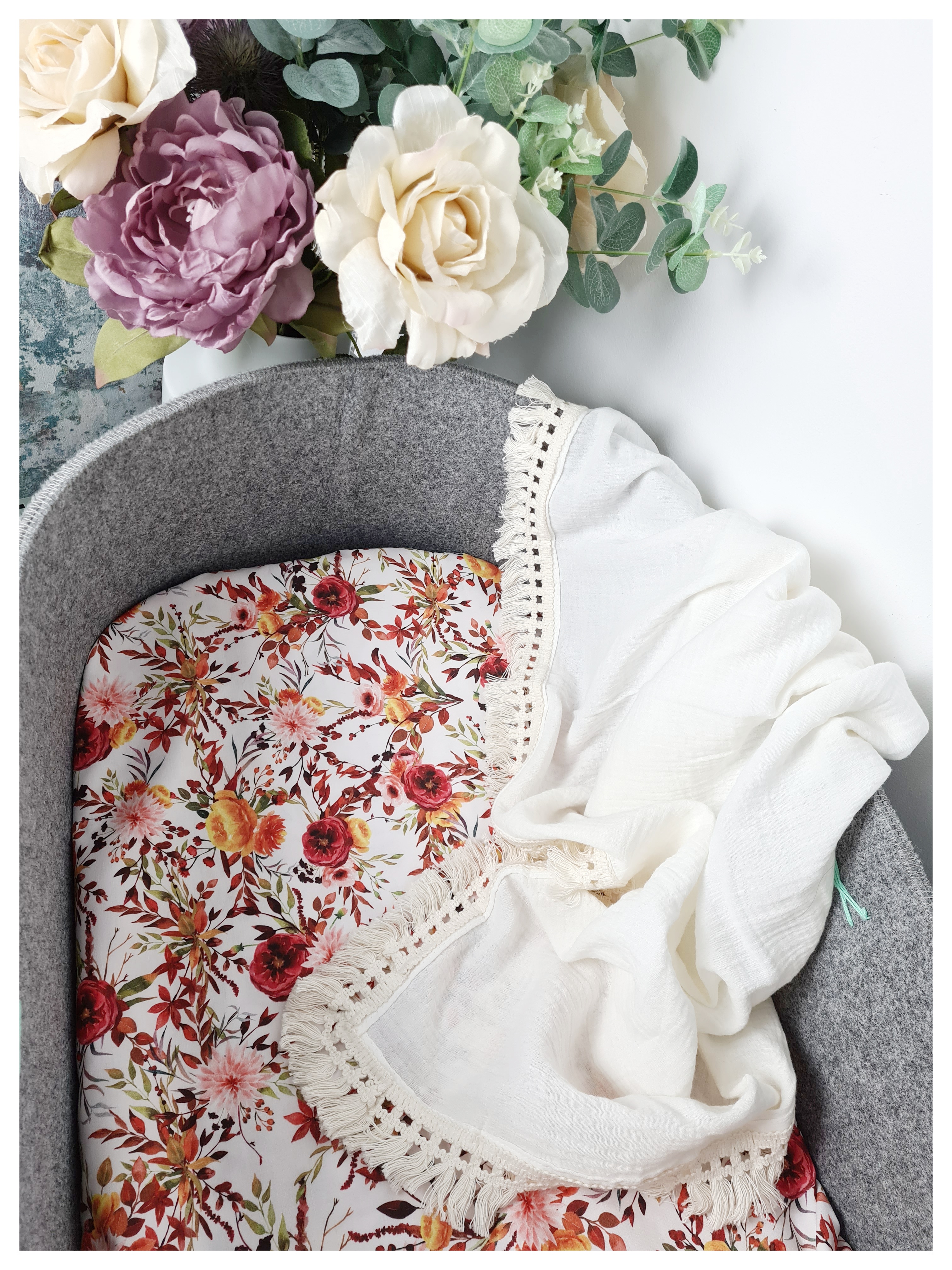 Autumn flower fitted sheet