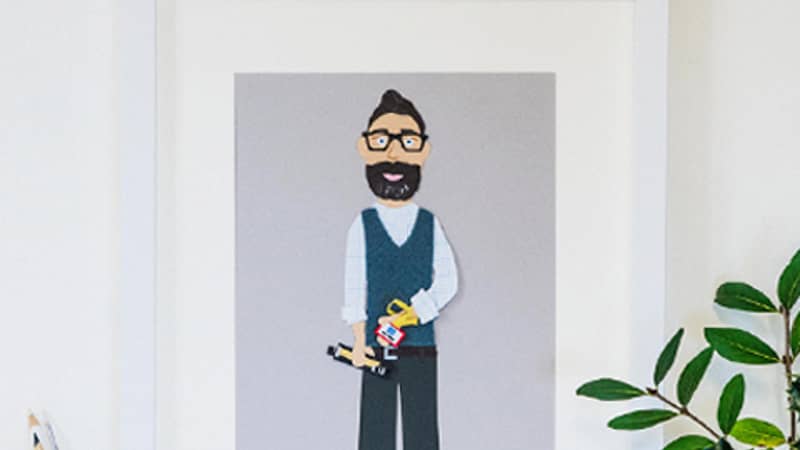 'Paper People' personalised portrait made form paper.