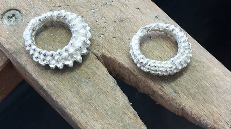 Textured Cuttlefish Bone Cast Organic Rings