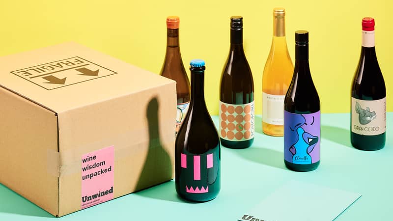 Wine box with funky wine bottle