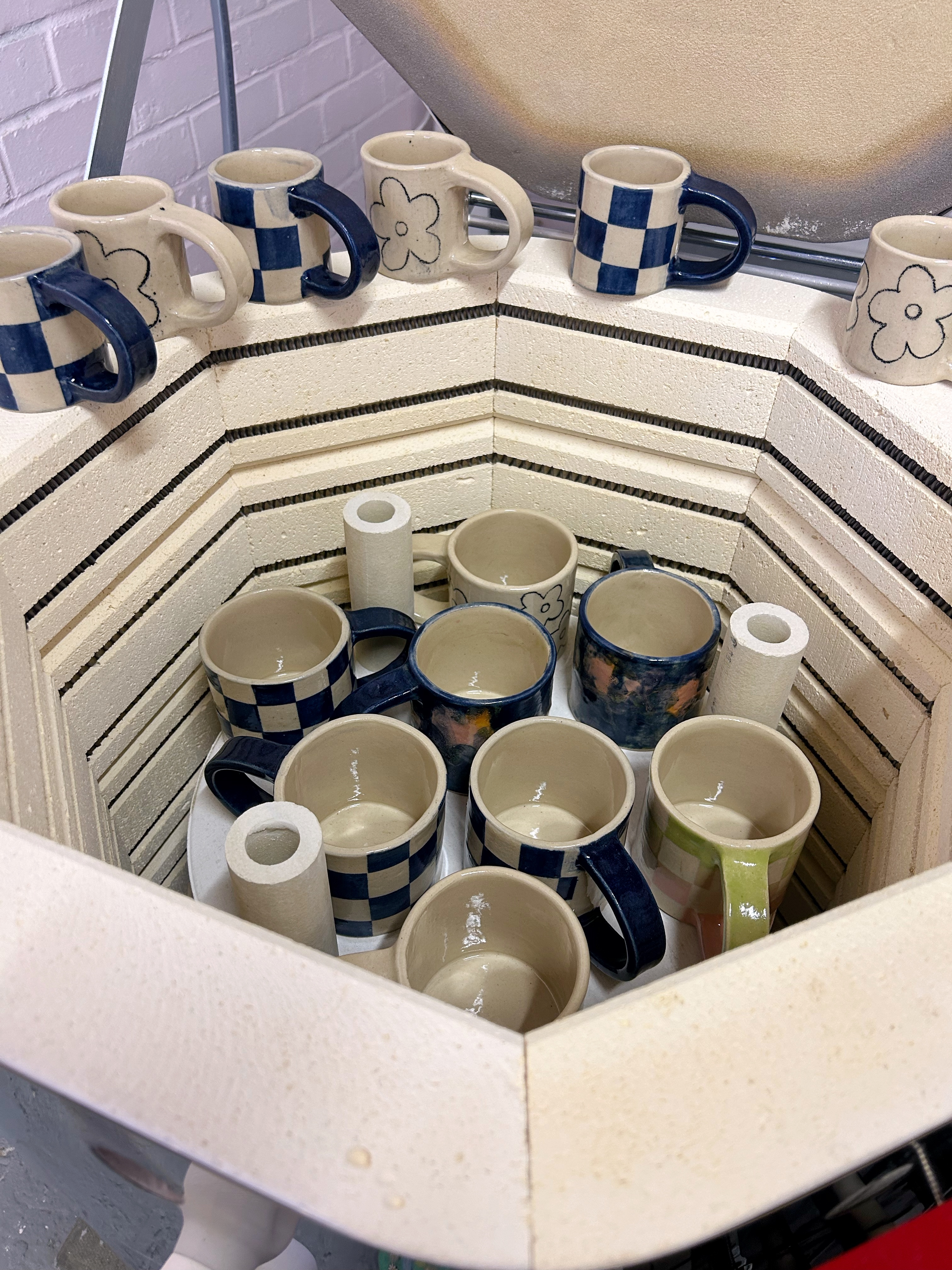 Mint green geometric pattern soap dish.