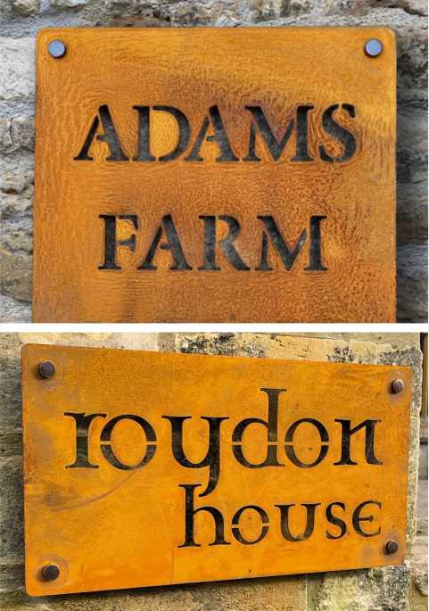 Corten Steel House Signs