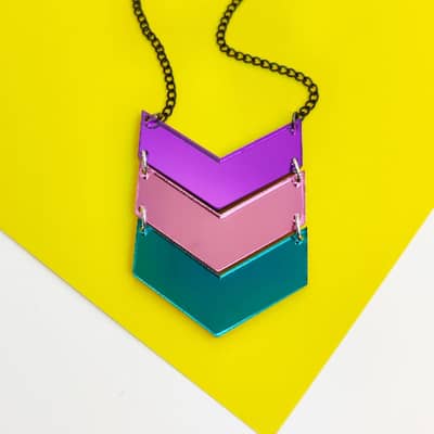 bold chevron acrylic necklace