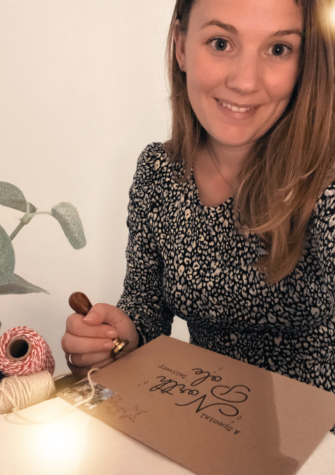 Creating a bow for the Christmas Eve letter