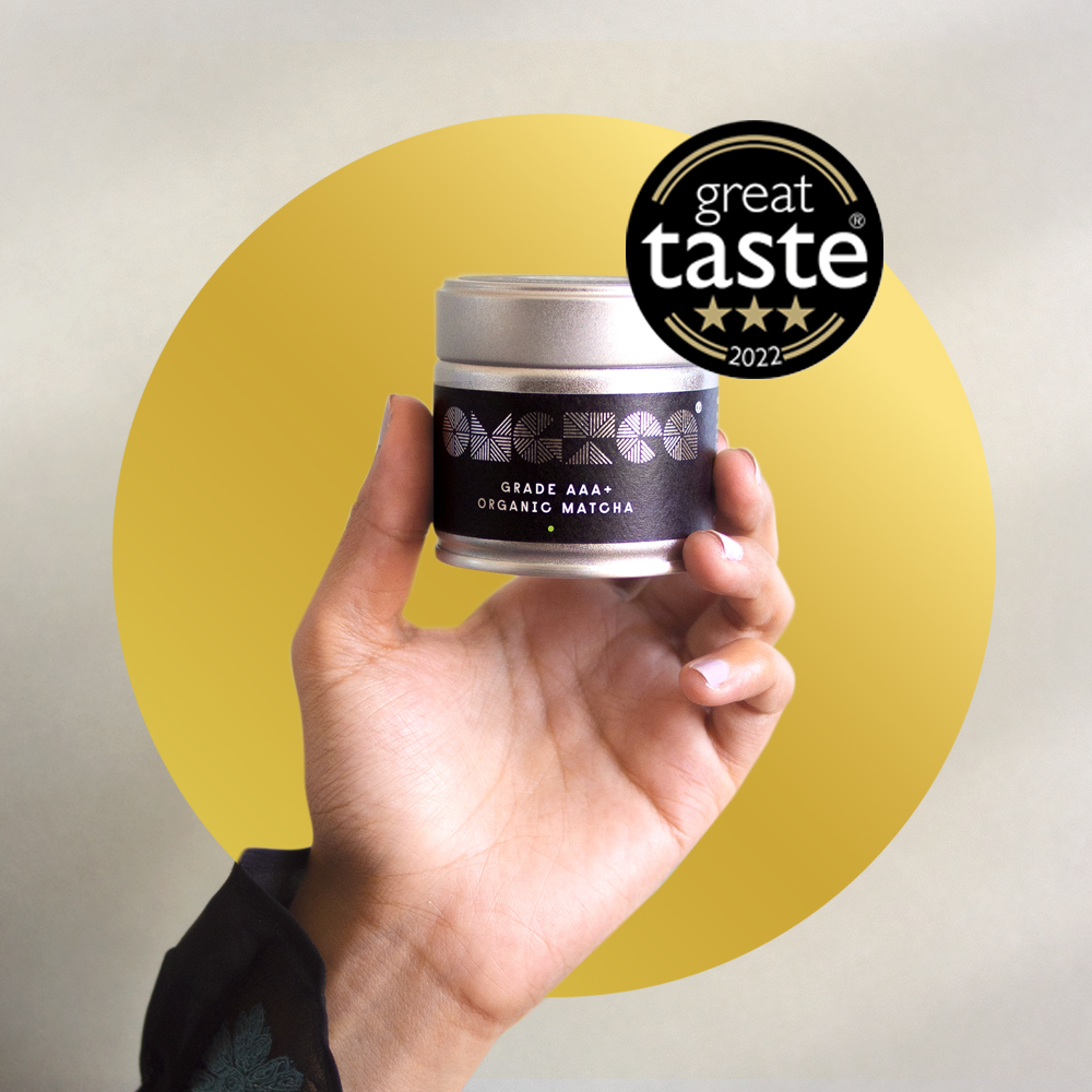 image of OMGTea tin with Great Taste 3 Star logo