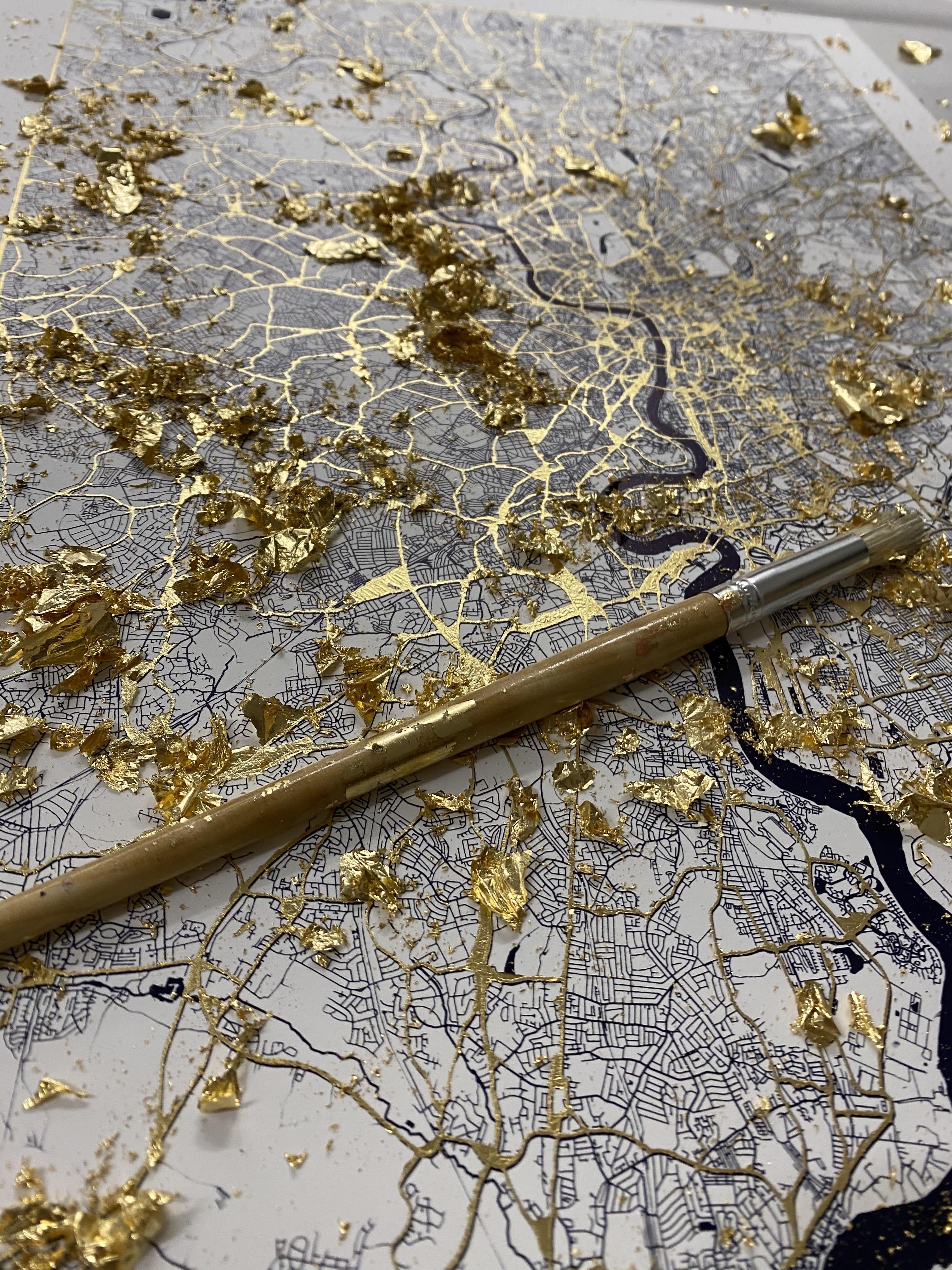 London Gold Streets Screen Print 