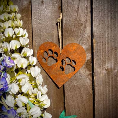 Our Double Paw Print Love Heart