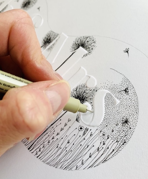 Intricate pen work