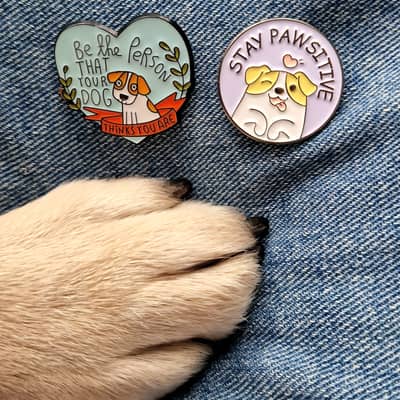 Rebel and Wild Pawsitive Enamel Pin Badges