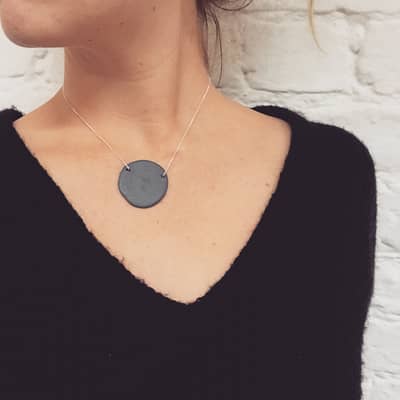 Slate Ceramic Pendant Necklace