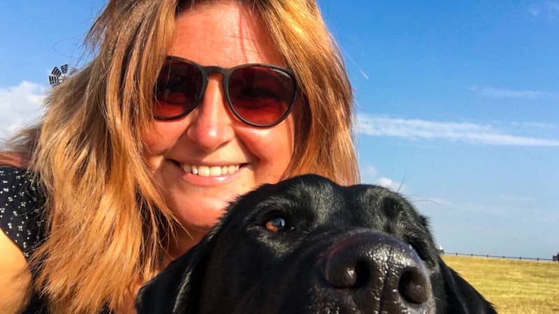 Gemma Connolly with her foster Guide Dog