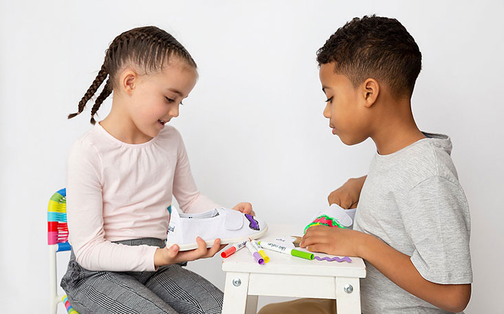 Kids sharing designs