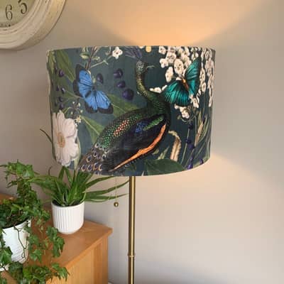 Velvet Peacock Lampshade