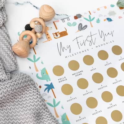 Baby Milestone Scratch Poster