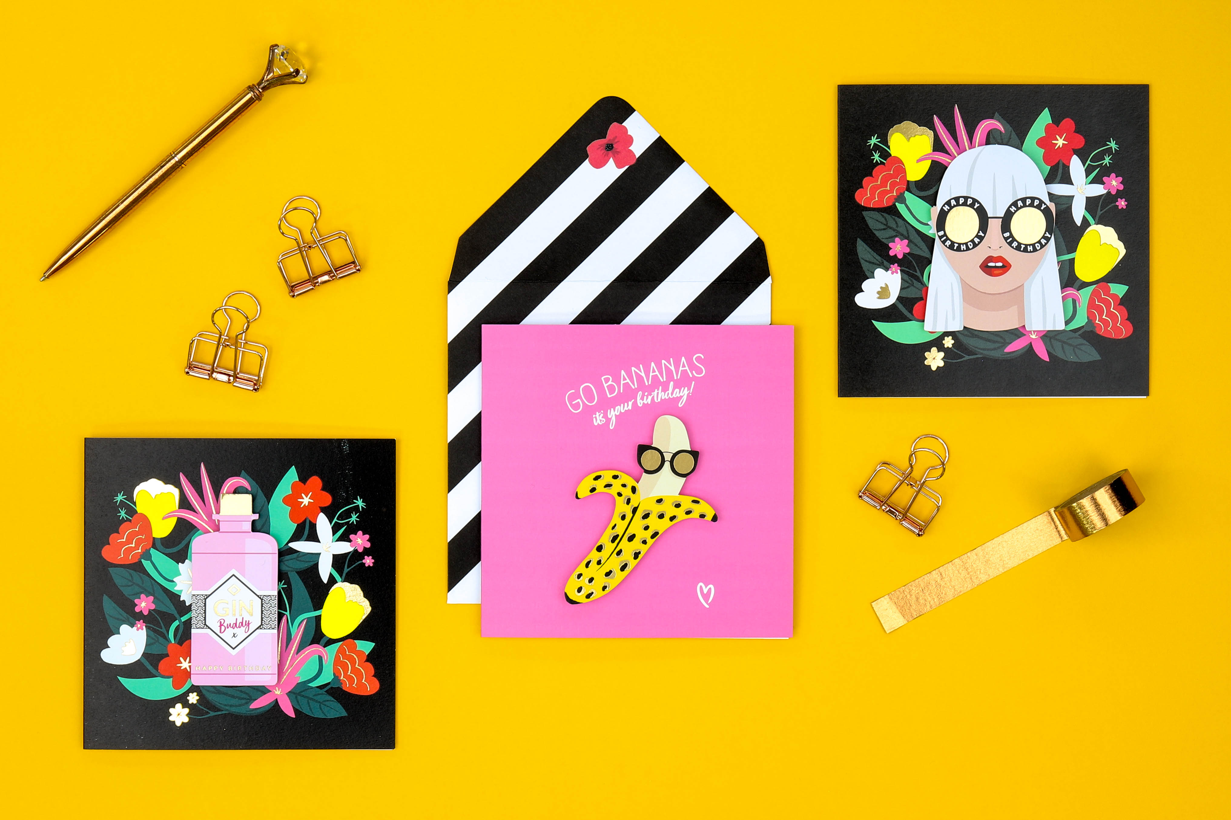 Gold finished Handmade Cards