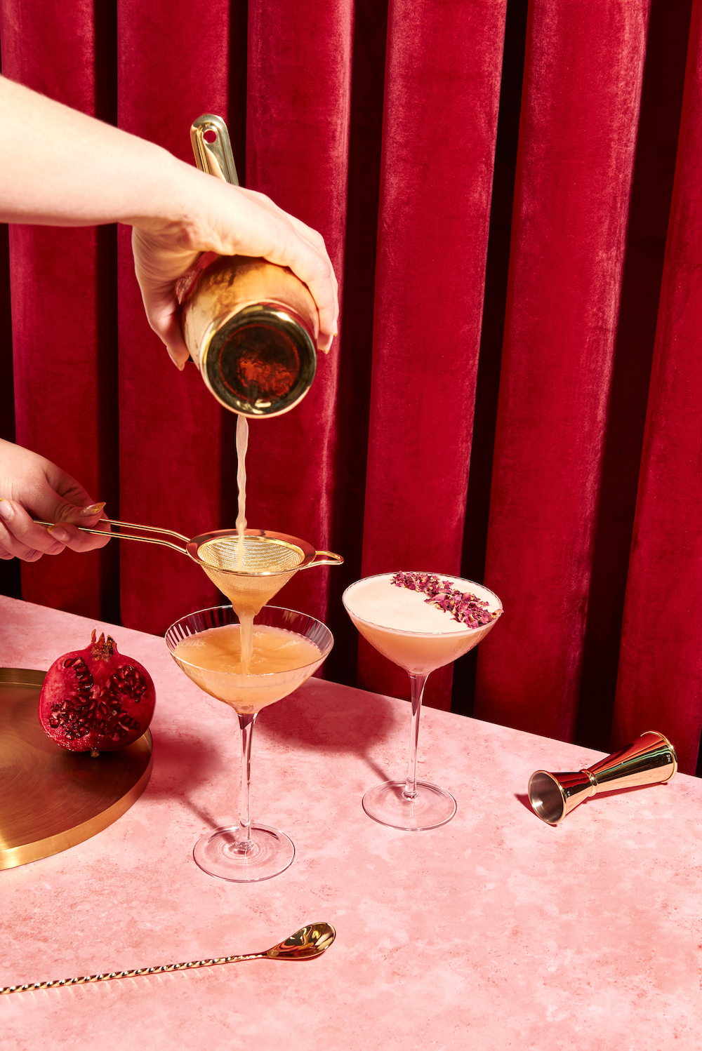 Pomegranate & Rose Whisky Sour