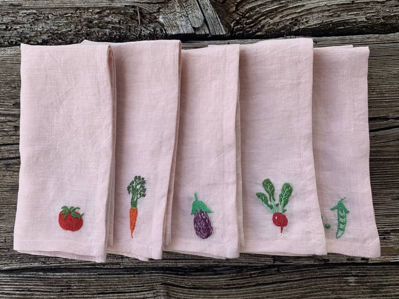 Eat Your Green Linen Napkins