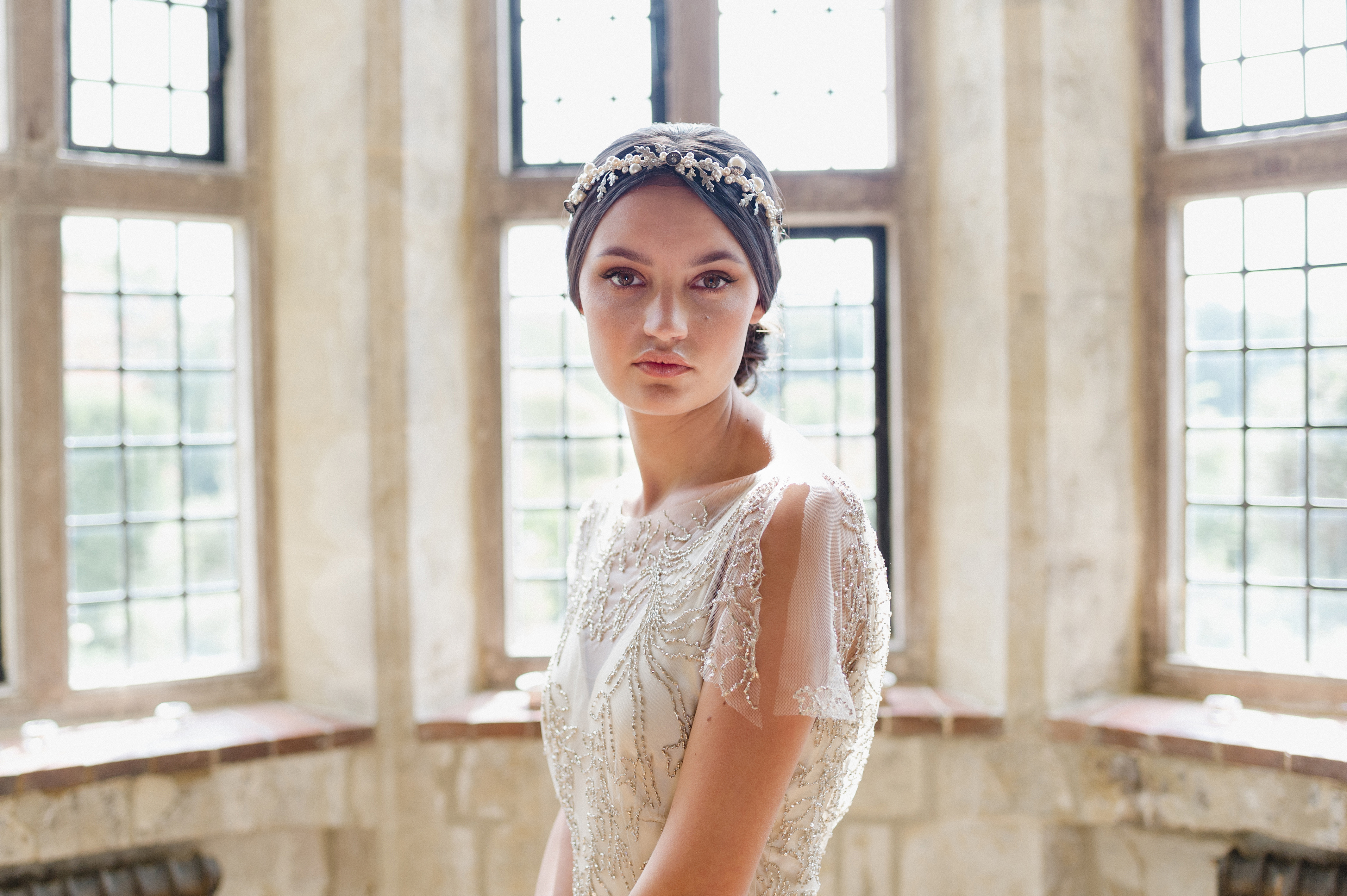 Agnes Walker Silver Acorn Bridal Headpiece