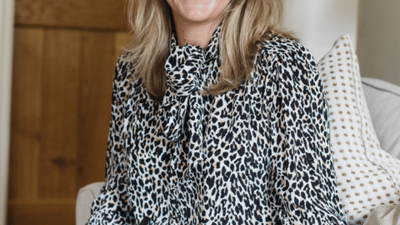 Amelia Co-Founder Wearing Leopard Walking Sticks