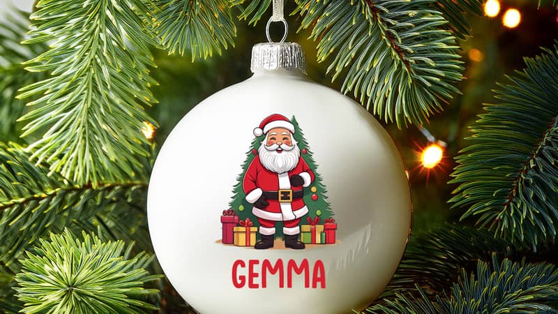 Personalised Santa Bauble - Spoken Gifts LTD