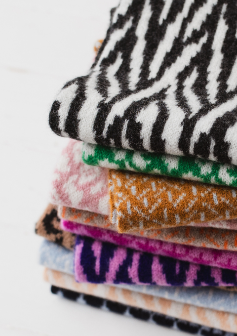 Knitted cowls in a variety of patterns