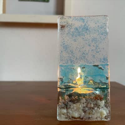 image of tea light holder - beach design