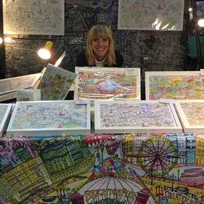 Katherine Kannon selling at an event in London