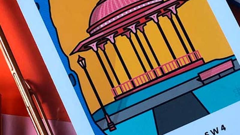 Framed Clapham Common bandstand print