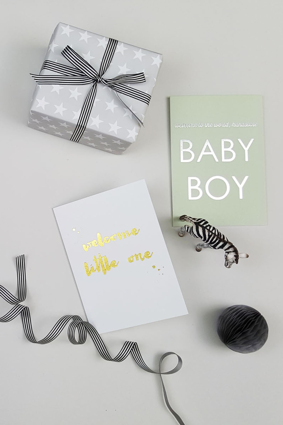 Luxury cards and wrapping paper new baby