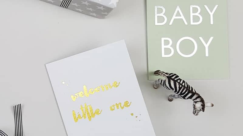 Luxury cards and wrapping paper new baby