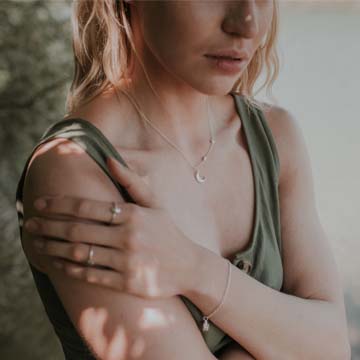 Lucy Flint Jewellery Crescent Moon & Stars Necklace