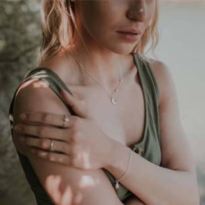 Lucy Flint Jewellery Crescent Moon & Stars Necklace