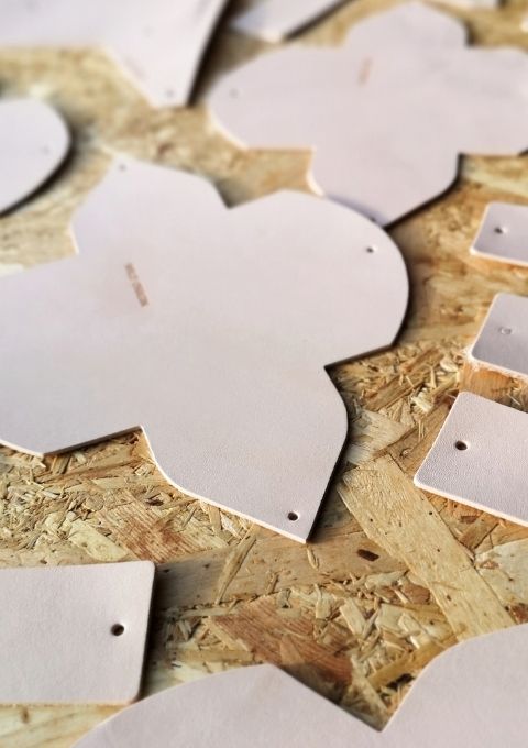 Hand cut leather pieces 
