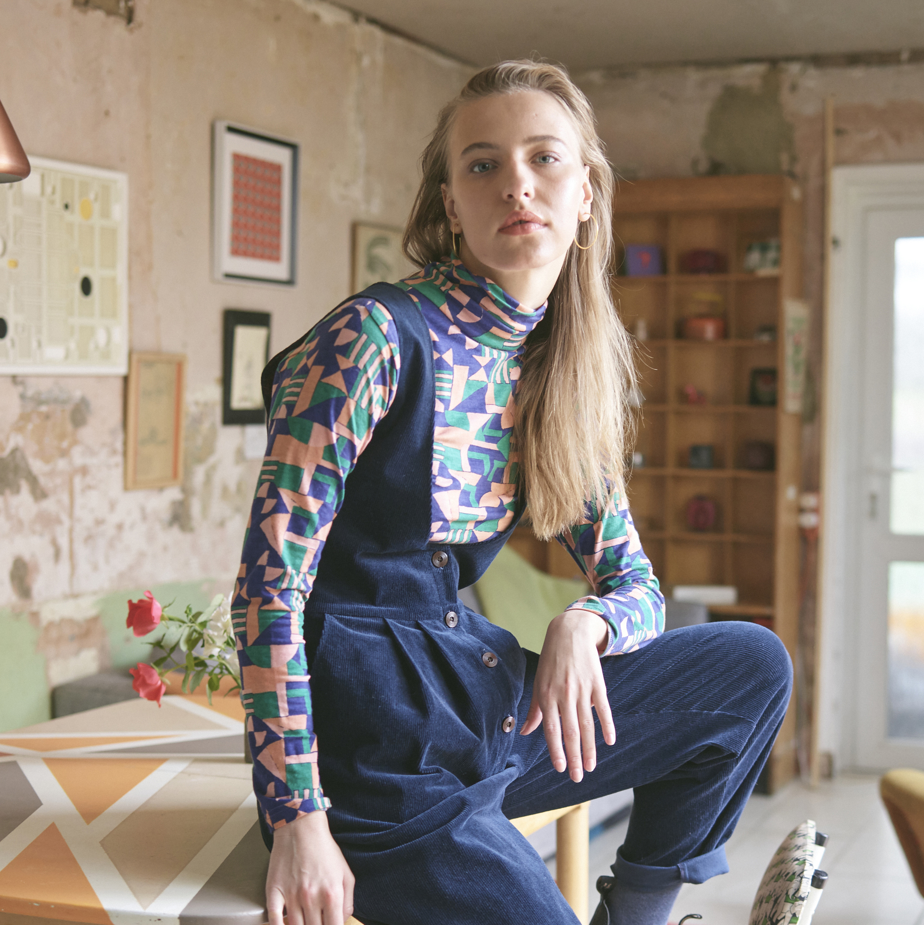 Lowie Sonia Roll Neck and Corduroy Romper