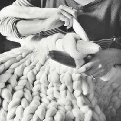 Lauren Aston Designs Chunky Knitting DIY giant knit kit to knit your own blanket