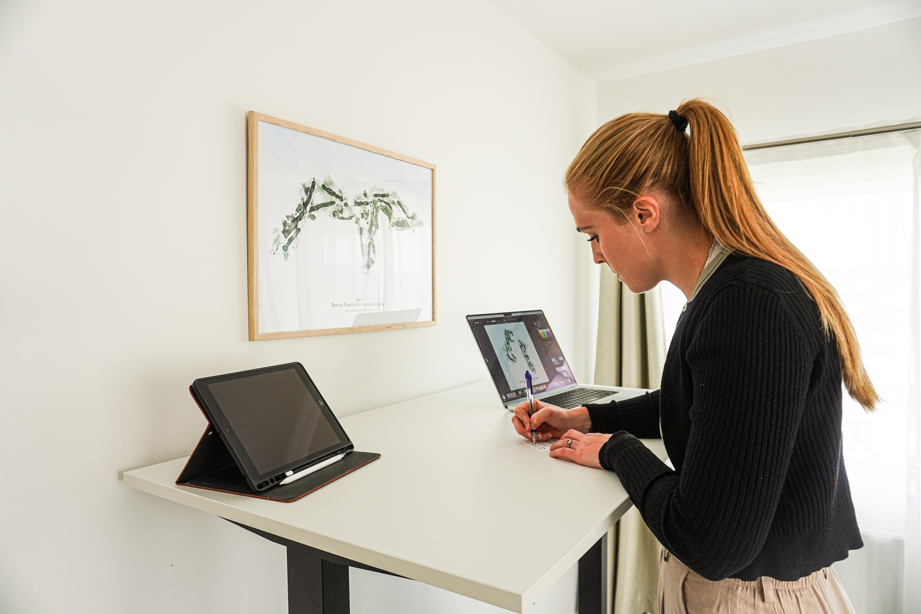 Charlotte Working on a bespoe order