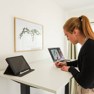 Charlotte Working on a bespoe order