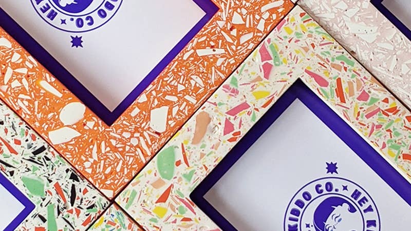 Colourful 6"x4" terrazzo photo frames