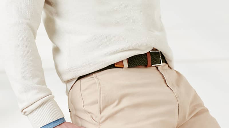 woven stretch polo belt stripe