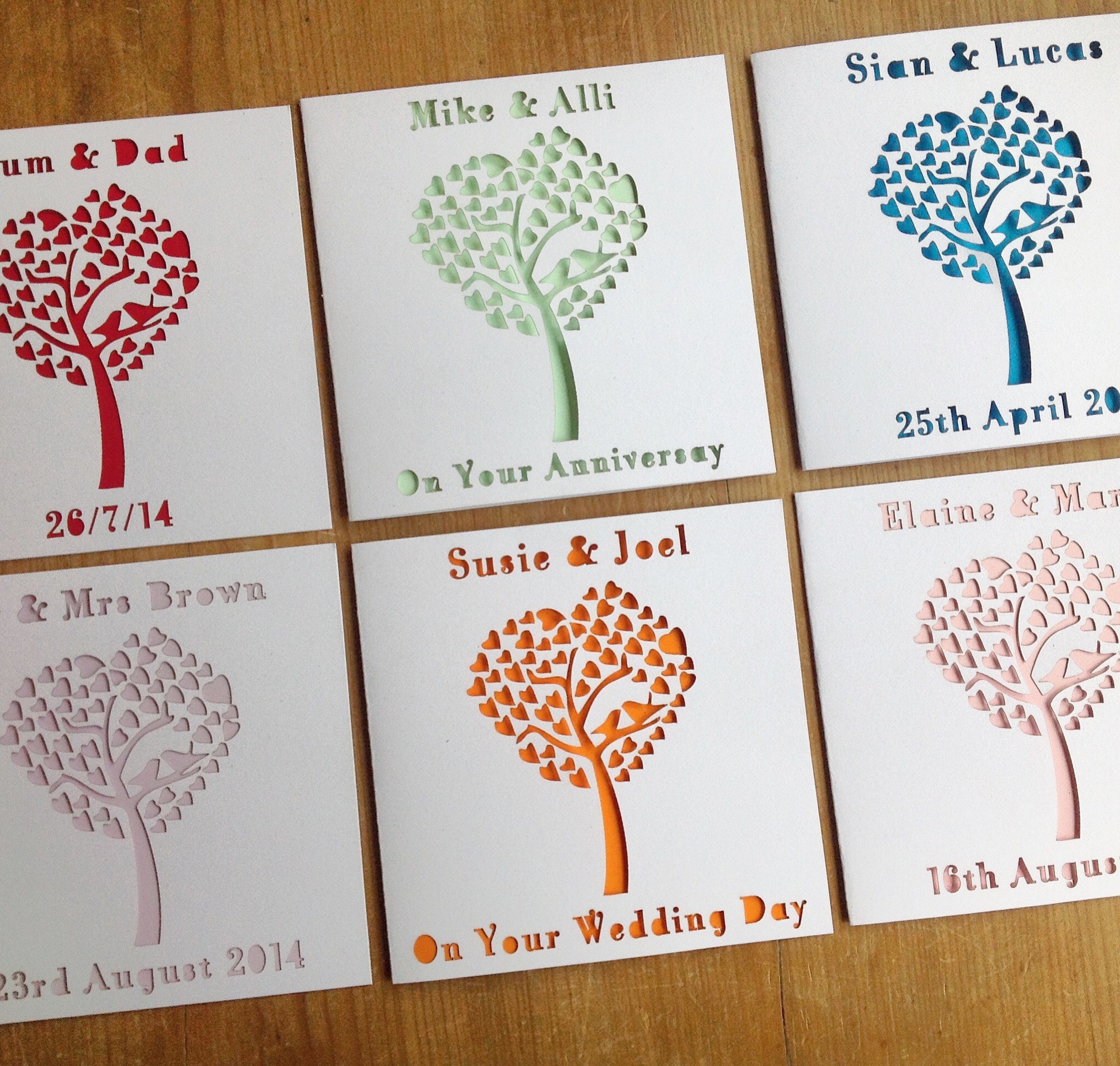 Personalised Laser cut Tree Card